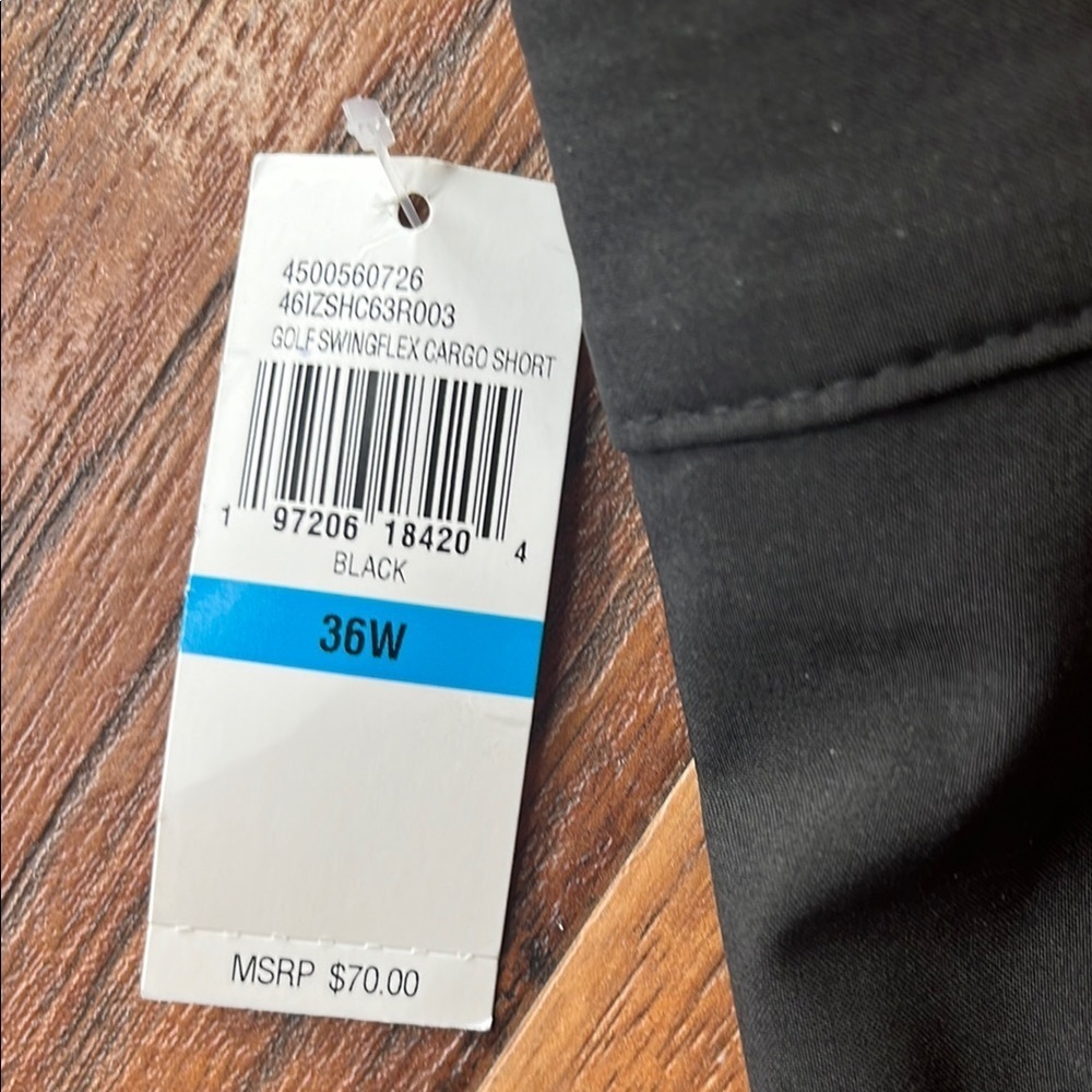 NEW IZOD Men's Black Cargo Shorts - Size 36 - Picture 8 of 10